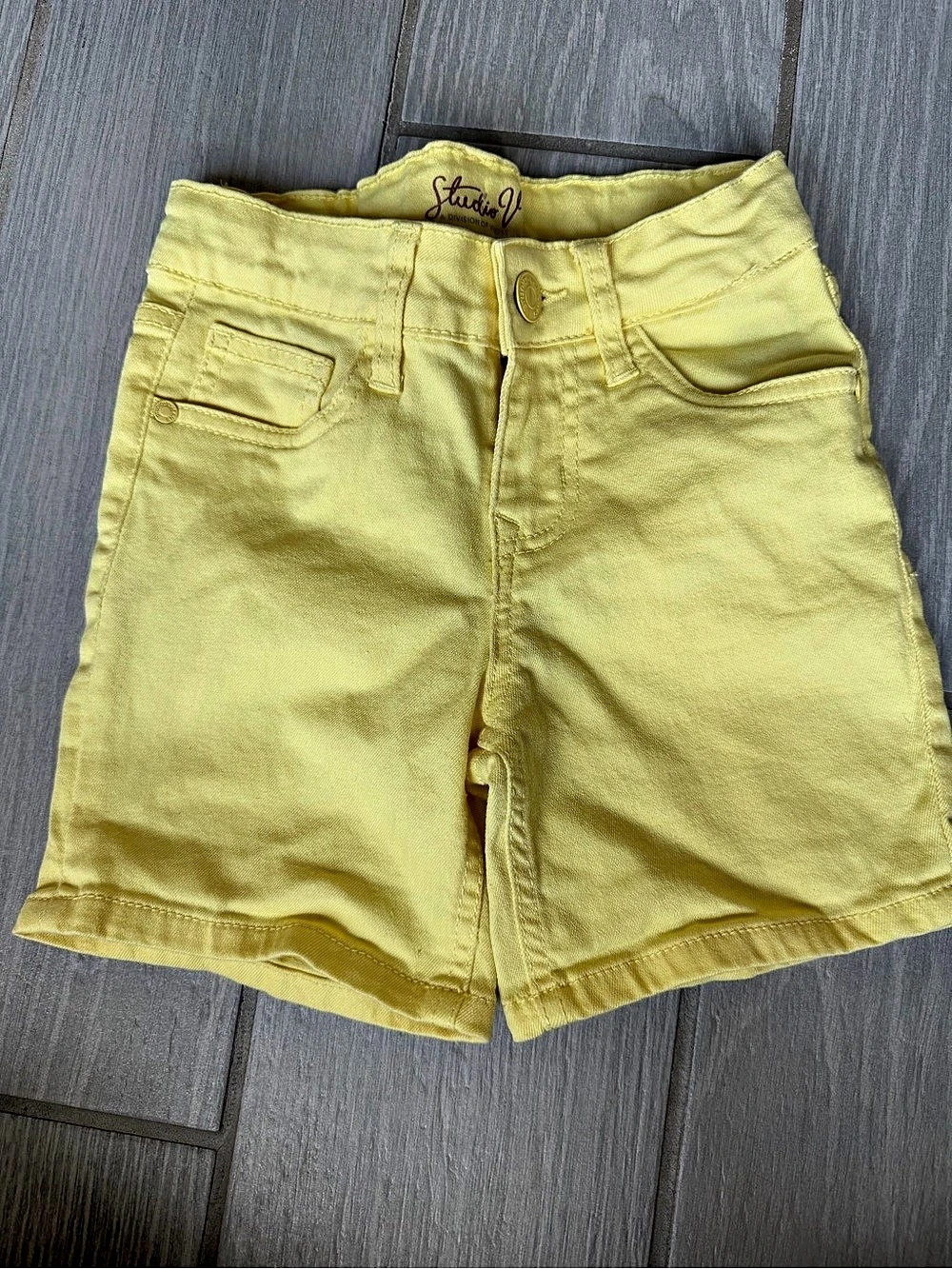 Girls Yellow Denim Shorts Size 7